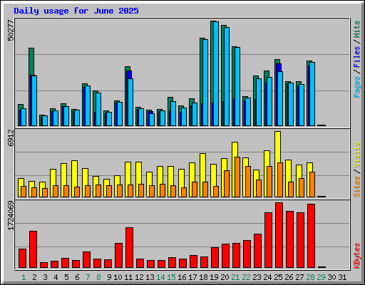 Daily usage for June 2025