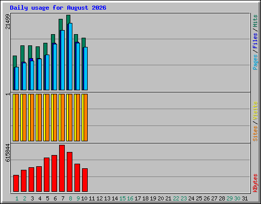 Daily usage for August 2026