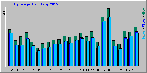 Hourly usage for July 2015