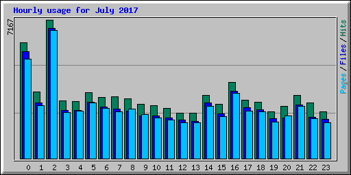 Hourly usage for July 2017