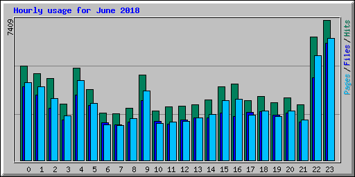 Hourly usage for June 2018