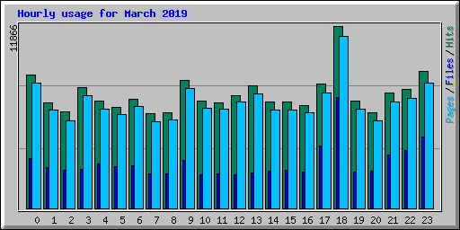 Hourly usage for March 2019