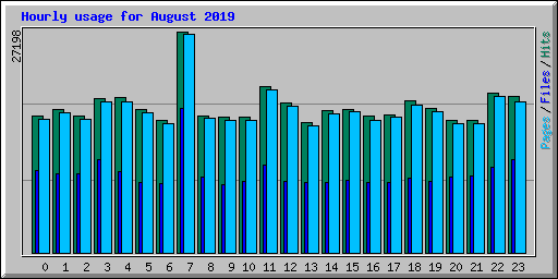 Hourly usage for August 2019