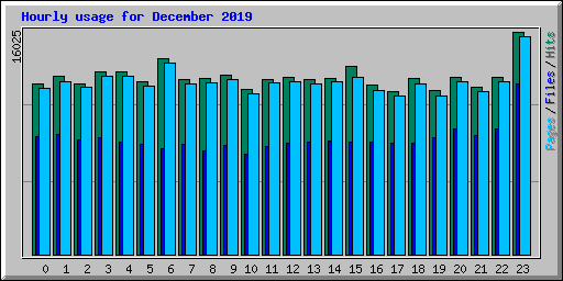 Hourly usage for December 2019