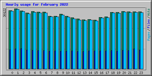 Hourly usage for February 2022