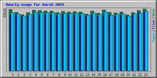 Hourly usage for March 2023