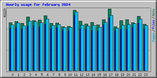 Hourly usage for February 2024
